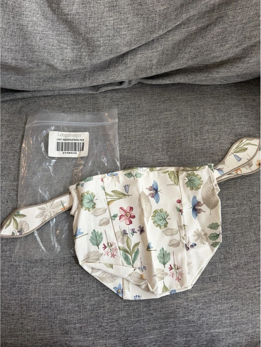Longaberger 7” Measuring Basket Liner In Botanical Fields New In Package